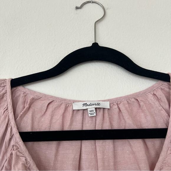 Madewell Linen-Blend Lorelei Mini Dress in Dusty Blush Pink - Picture 7 of 11